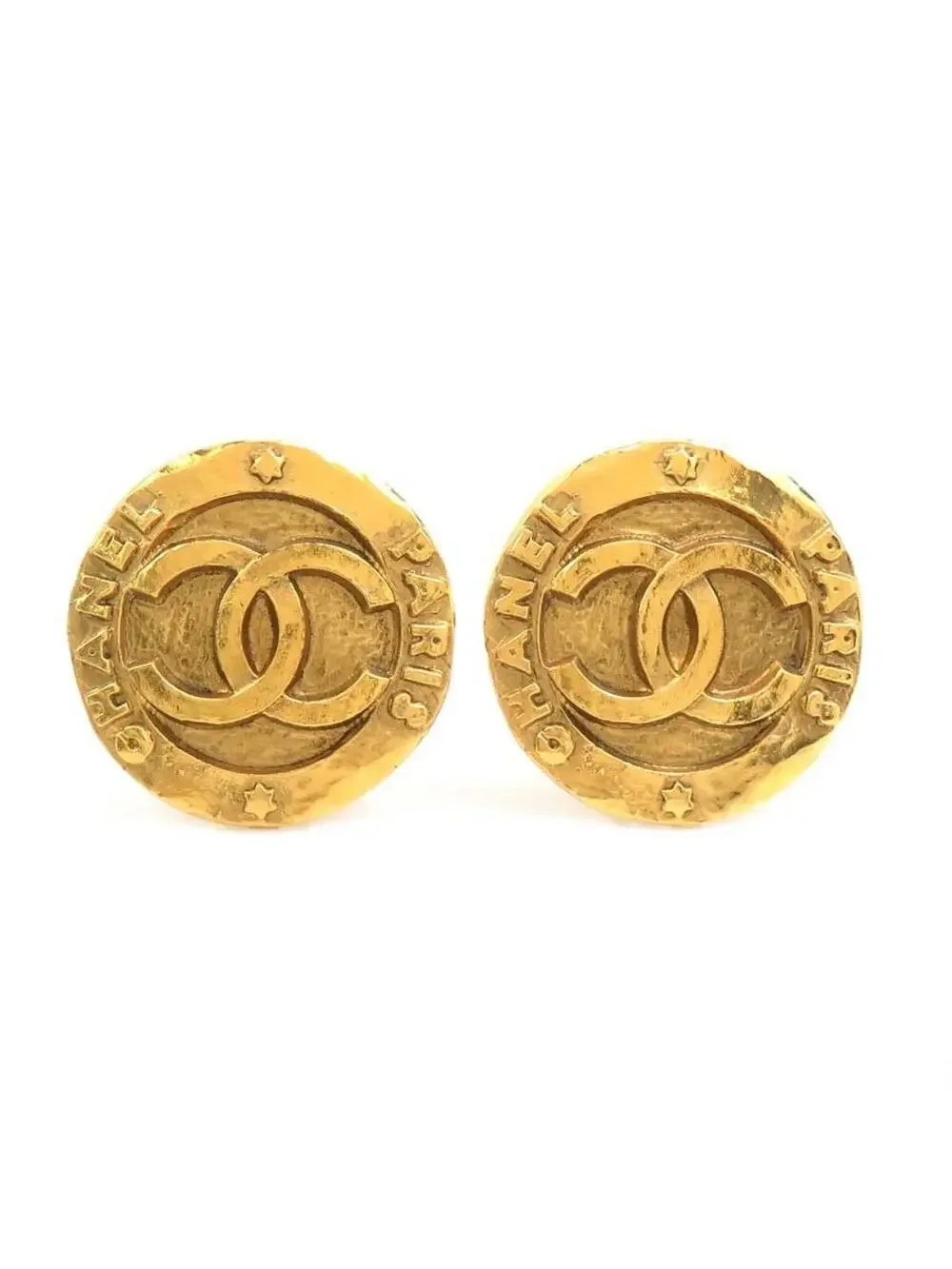 Auth Chanel Cc Logo Clip On Earrings #302852C39B